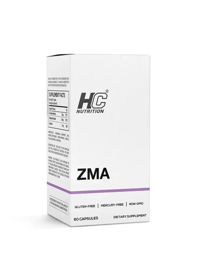 HC Nutrition ZMA: Boost Athletic Performance with Zinc, Magnesium, and Vitamin B6 (60 Capsules)