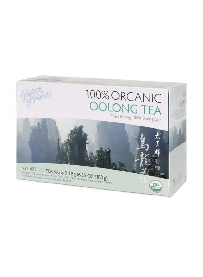 Prince Of Peace Organic Oolong Tea, 100 Tea Bags – 100% Organic Black Tea – Unsweetened Black Tea – Lower Caffeine Alternative To Coffee – Herbal Health Benefits