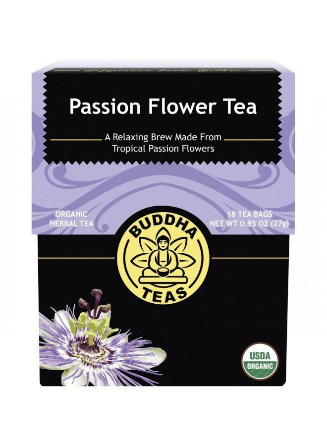 Buddha Teas Organic Passion Flower Tea - Ou Kosher, Usda Organic, Ccof Organic, 18 Bleach-Free Tea Bag