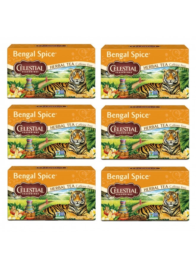 Celestial Seasonings Herbal Tea, Bengal Spice, Caffeine Free, 20 Tea Bags (Pack Of 6)