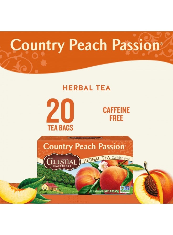 Celestial Seasonings Herbal Tea, Country Peach Passion, Caffeine Free, 20 Tea Bags (Pack Of 6)