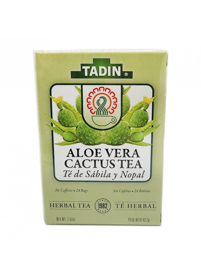 Tadin Tea Aloe Vera With Cactus 24 Bags - Te De Sabila Con Nopal - Tea