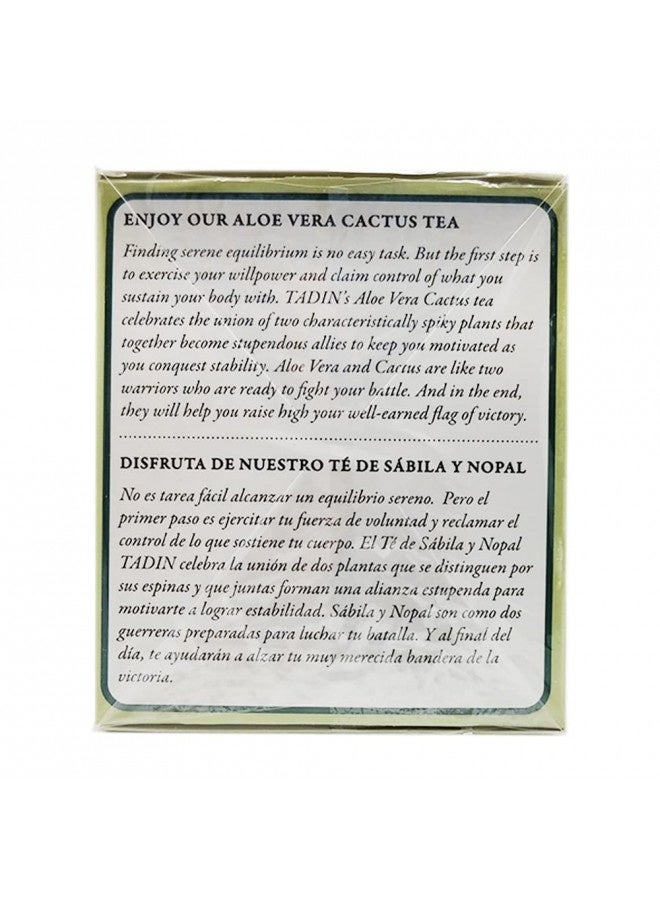 Tadin Tea Aloe Vera With Cactus 24 Bags - Te De Sabila Con Nopal - Tea