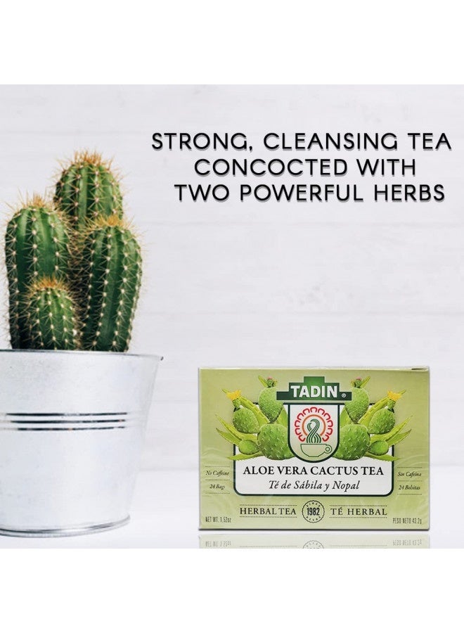 Tadin Tea Aloe Vera With Cactus 24 Bags - Te De Sabila Con Nopal - Tea