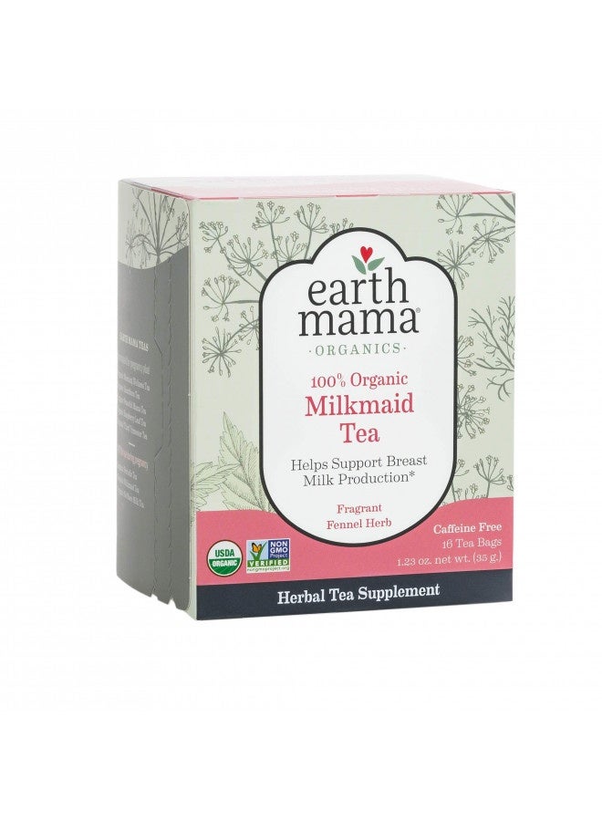 Earth Mama Organic Milkmaid Tea Bags For Breastfeeding Mothers, 16-Count