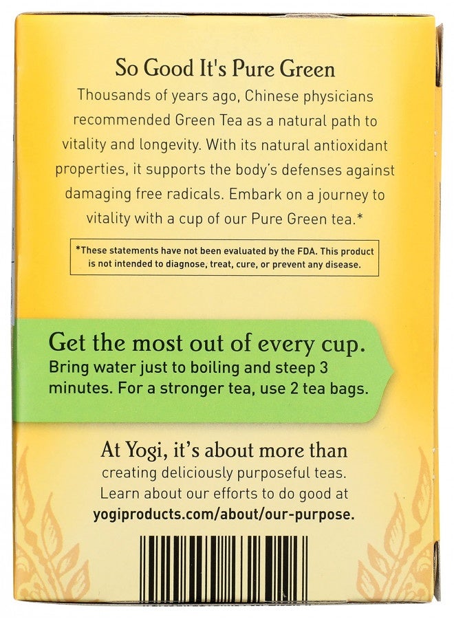 Yogi Tea, Green Tea Pure Green, 16 Count