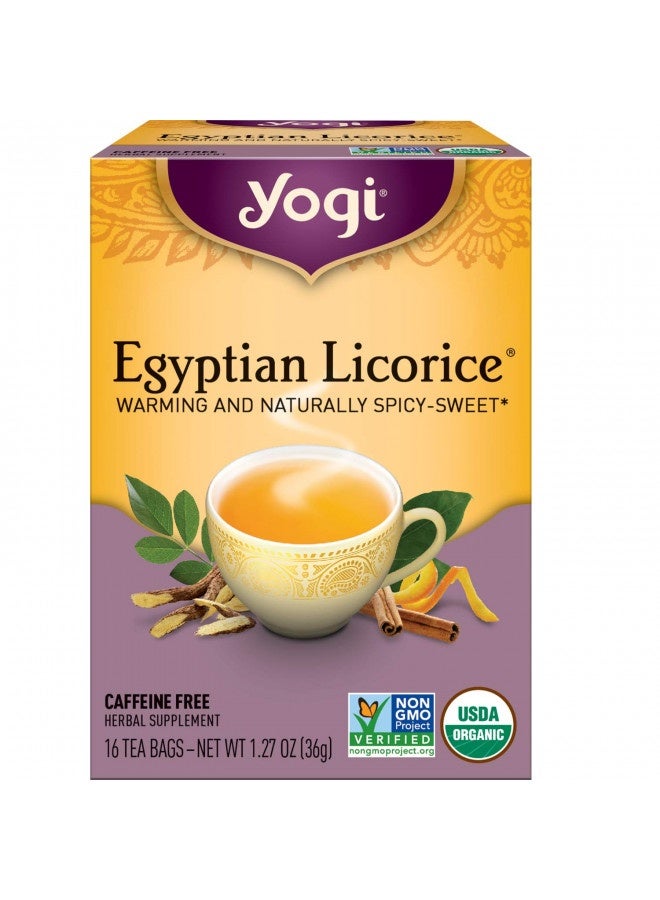 Yogi Tea - Egyptian Licorice Tea (6 Pack) - Warming And Naturally Spicy Sweet - Soothing And Caffeine Free - 96 Organic Herbal Tea Bags