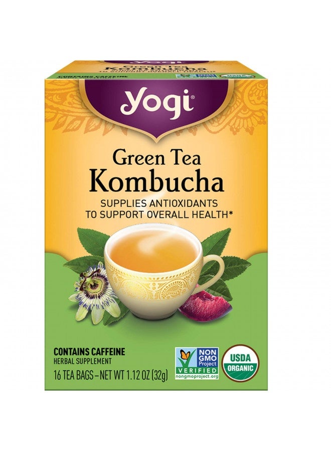 Yogi Tea - Green Tea Kombucha (6 Pack) - Supplies Antioxidants To Support Overall Health - Contains Caffeine - 96 Organic Green Tea Bags