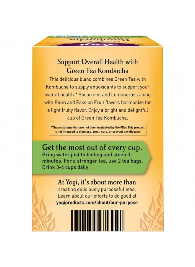 Yogi Tea - Green Tea Kombucha (6 Pack) - Supplies Antioxidants To Support Overall Health - Contains Caffeine - 96 Organic Green Tea Bags