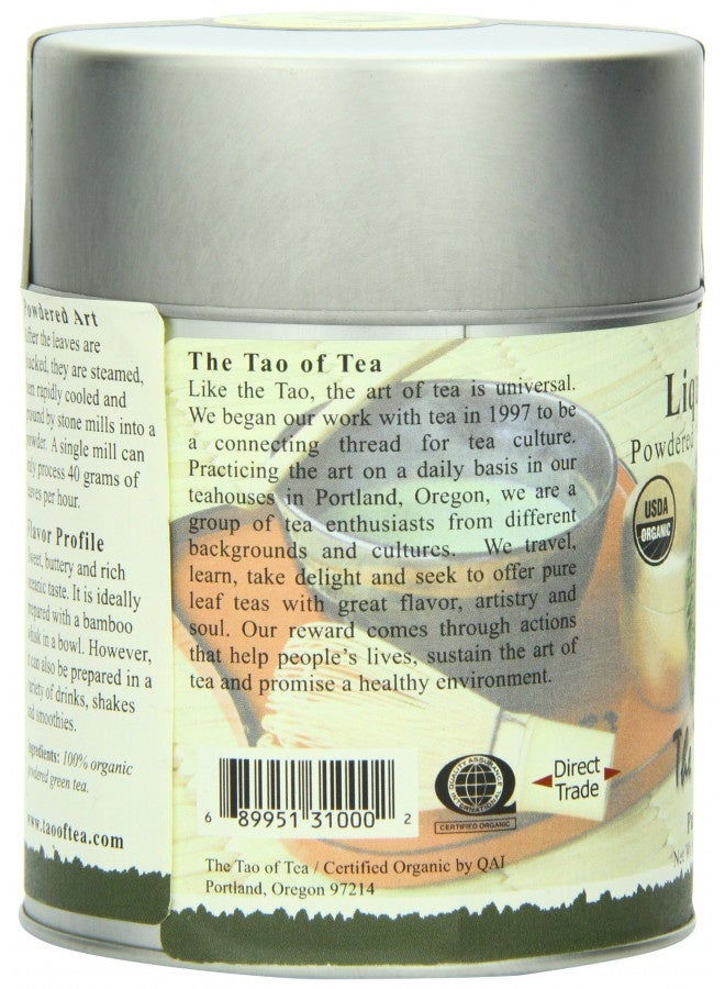 The Tao Of Tea Liquid Jade Powdered Matcha Green Tea, Loose Leaf, 3 Oz