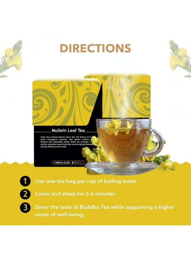 Buddha Teas - Mullein Leaf - Organic Herbal Tea - For Health And Wellbeing - With Antioxidants, Minerals And Vitamin C - Caffeine Free - 100% Kosher And Non-Gmo - 18 Tea Bags (Pack Of 1)