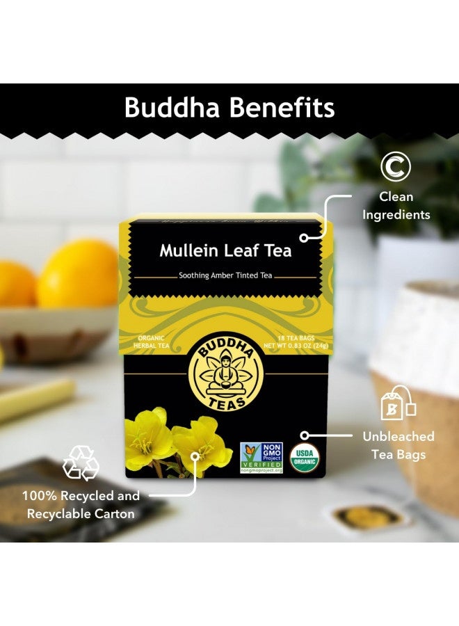 Buddha Teas - Mullein Leaf - Organic Herbal Tea - For Health And Wellbeing - With Antioxidants, Minerals And Vitamin C - Caffeine Free - 100% Kosher And Non-Gmo - 18 Tea Bags (Pack Of 1)