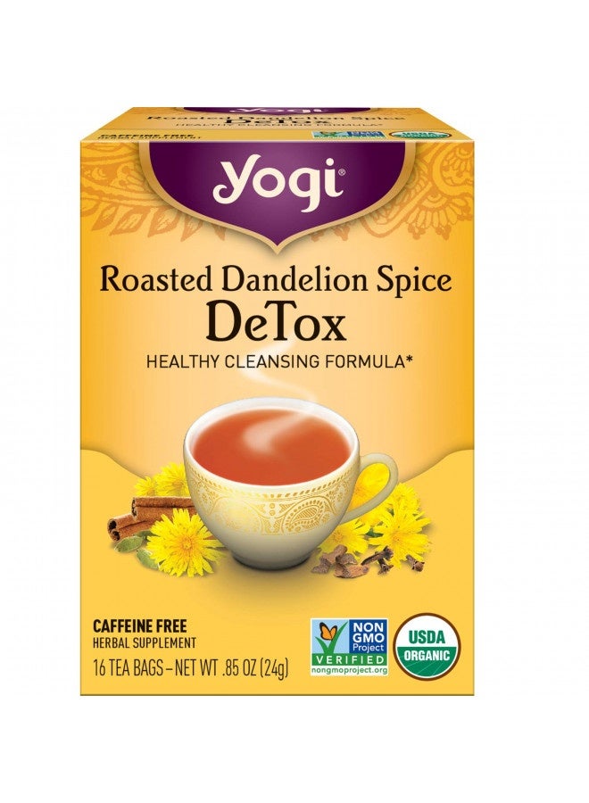 Yogi Tea - Roasted Dandelion Spice Detox Tea (6 Pack) - Healthy Cleansing Formula With Dandelion Root And Traditional Spices - Caffeine Free - 96 Organic Herbal Tea Bags