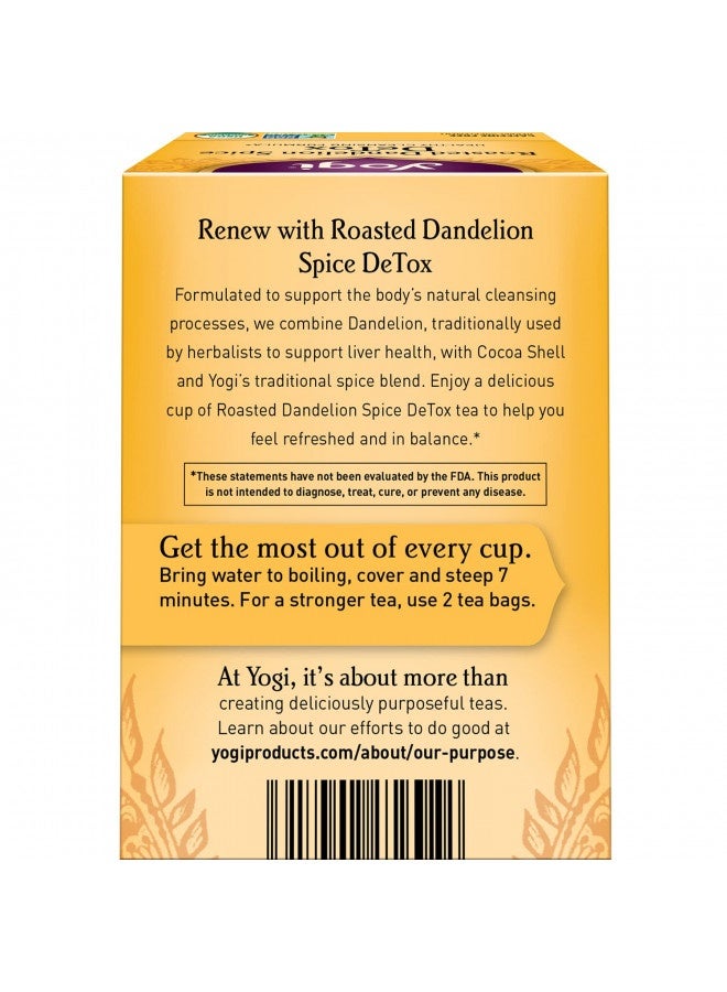 Yogi Tea - Roasted Dandelion Spice Detox Tea (6 Pack) - Healthy Cleansing Formula With Dandelion Root And Traditional Spices - Caffeine Free - 96 Organic Herbal Tea Bags