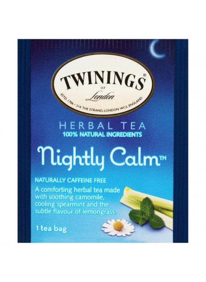 Twinings Nightly Calm Tea, Sleep Tea With Calming Chamomile, Spearmint, And Lemongrass, Bedtime Sleepytime Tea, 20 Herbal Tea Bags