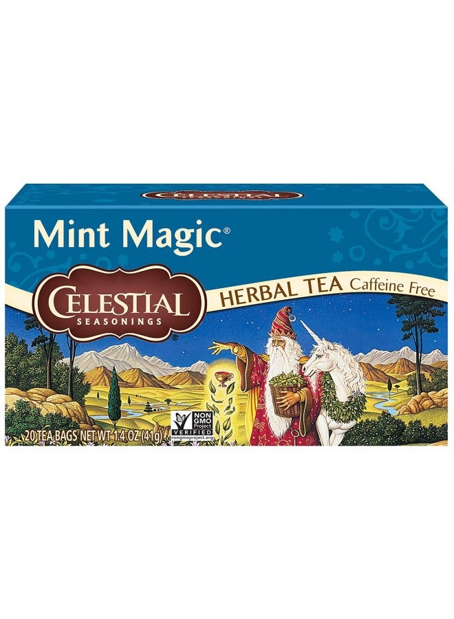 Celestial Seasonings Herbal Tea, Mint Magic, Caffeine Free, 20 Tea Bags (Pack Of 6)