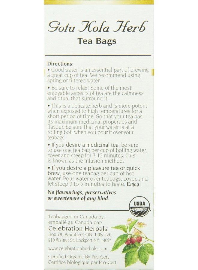 Celebration Herbals Gotu Kola Tea Organic 24 Bag, 0.02 Pound