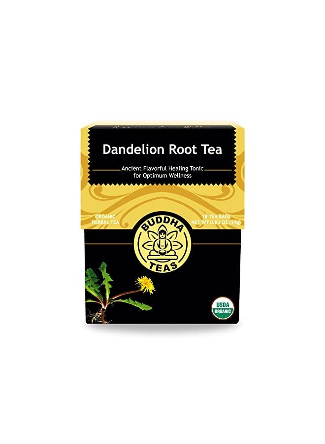 Buddha Teas Organic Dandelion Root Tea - Ou Kosher, Usda Organic, Ccof Organic, 18 Bleach-Free Tea Bags