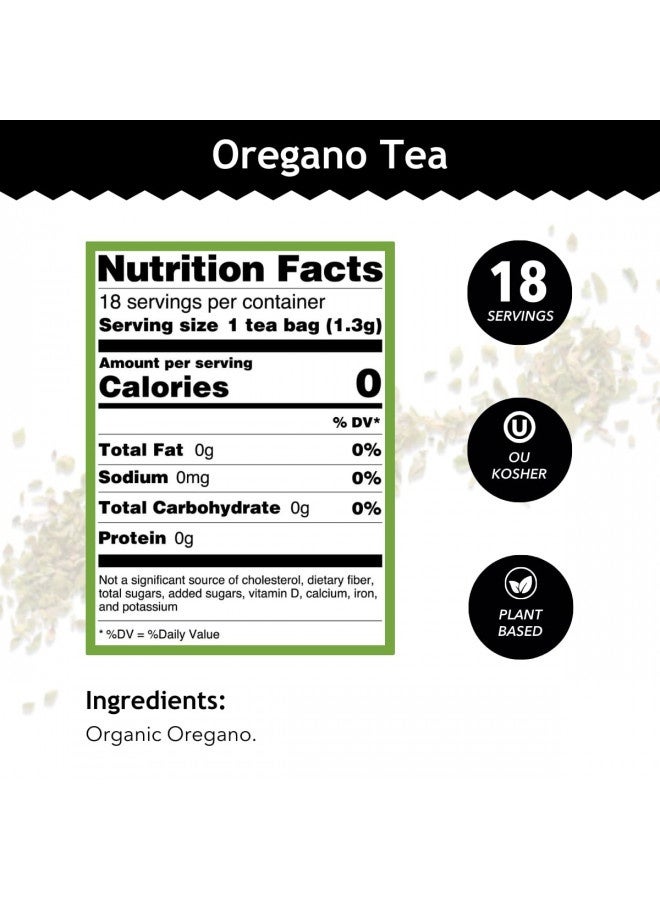 Buddha Teas Organic Oregano Tea - Ou Kosher, Usda Organic, Ccof Organic, 18 Bleach-Free Tea Bags