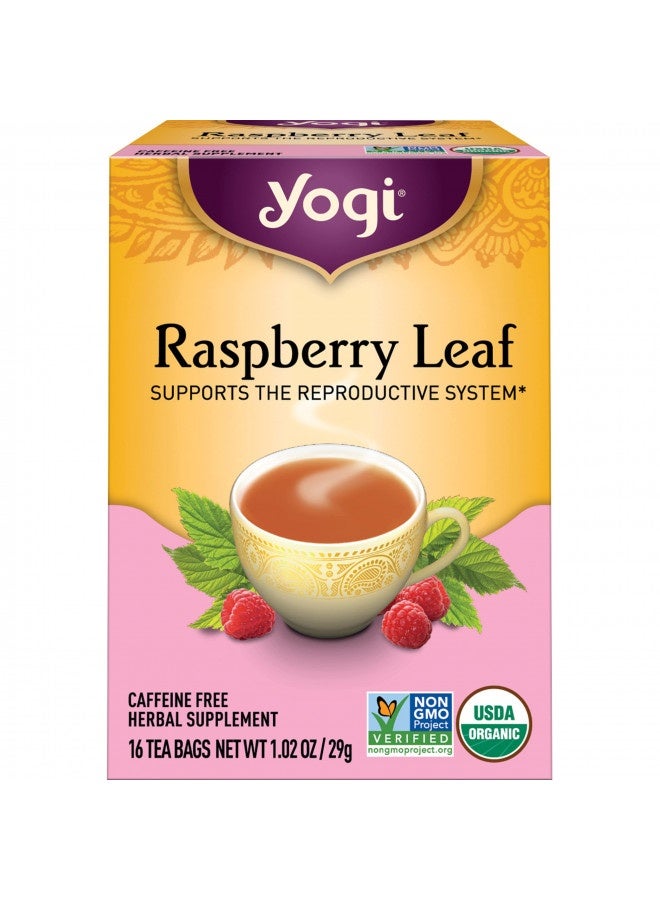 Yogi Tea - Raspberry Leaf Tea (6 Pack) - Supports The Female System - Uterus Support For Pregnancy And Menstruation - Caffeine Free - 96 Organic Herbal Tea Bags