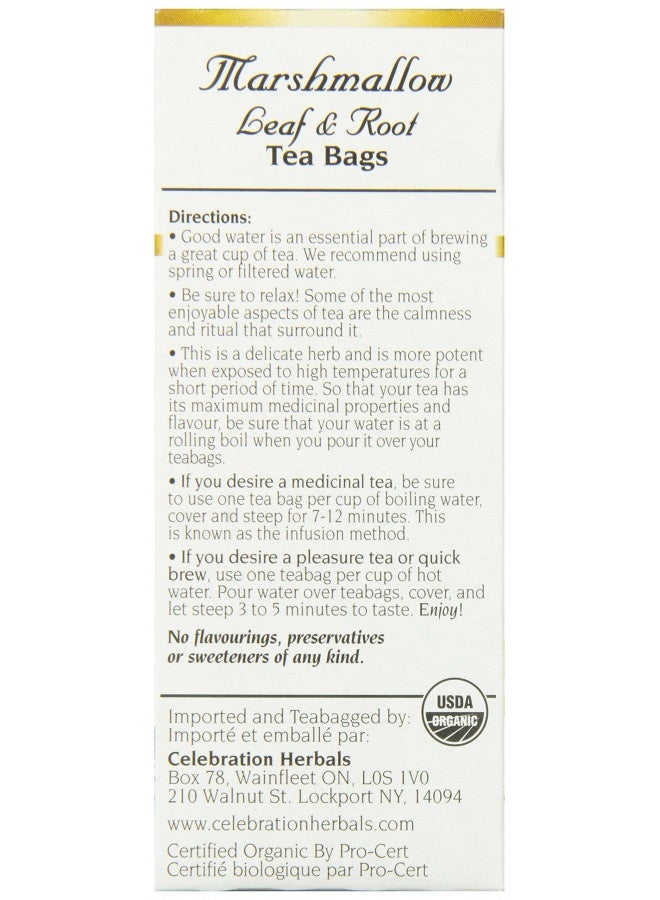 Celebration Herbals Marshmallow Leaf And Root Organic 24 Bag, 0.02 Pound