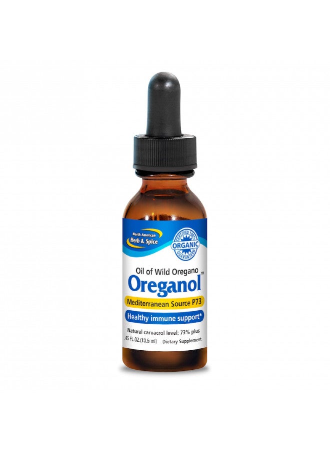 NORTH AMERICAN HERB & SPICE Oreganol P73 - 0.45 fl. oz. - Immune Support, Optimal Health - Unprocessed, Organic, Wild Oregano Oil - Mediterranean Source - Non-GMO - 194 Servings