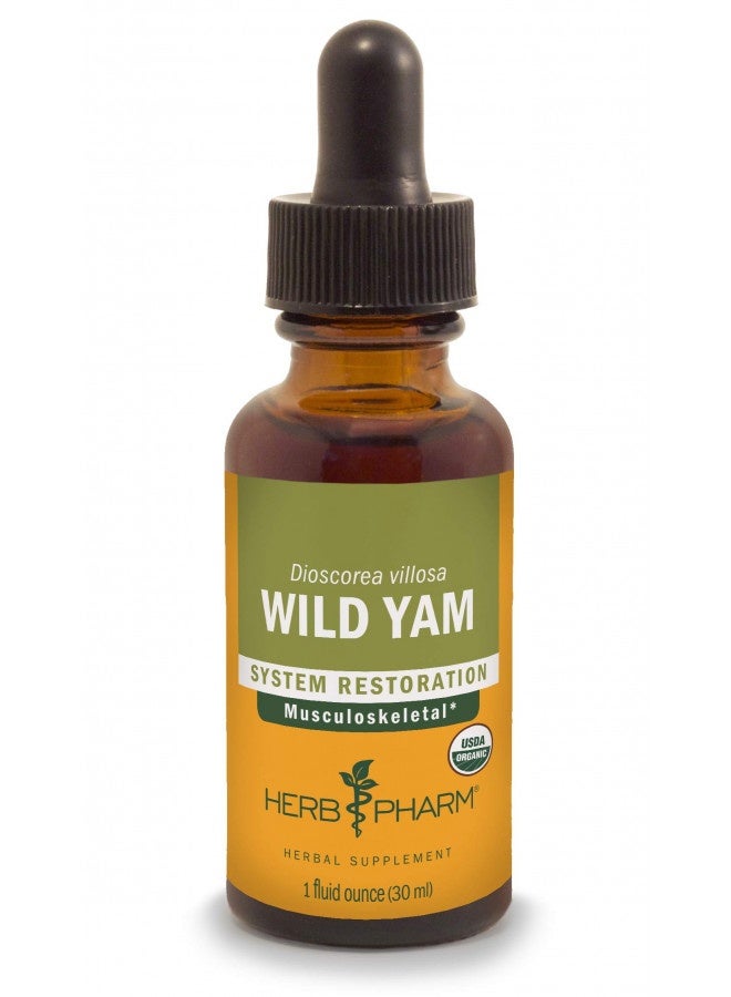 Herb Pharm Certified Organic Wild Yam Liquid Extract For Musculoskeletal System Support - 1 Ounce