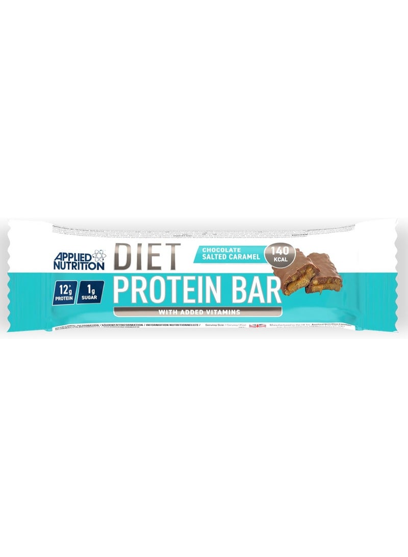 Diet Protein Bar High Protein Low Sugar Protein Snack Bar with Added Vitamins Chocolate Salted Carmel 45 g pack of 12