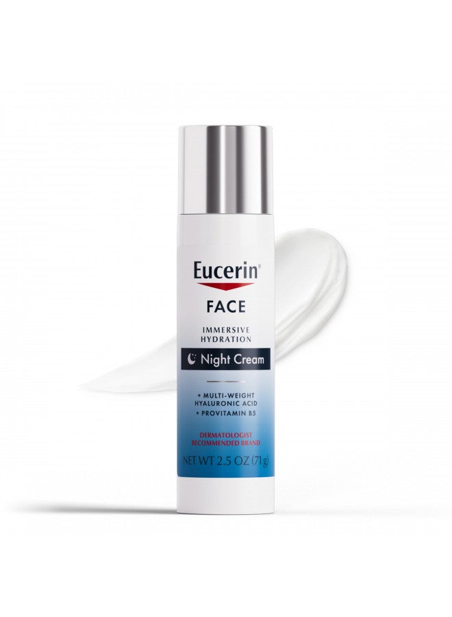 Face Immersive Hydration Night Cream With Hyaluronic Acid And Provitamin B5, Ultra-Lightweight Face Moisturizer Smooths Fines Lines And Wrinkles, 2.5 Oz Bottle