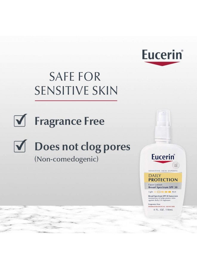 Daily Protection Face Lotion - Broad Spectrum Spf 30 - Moisturizes And Protects Sensitive, Dry Skin - 4 Fl. Oz. Pump Bottle