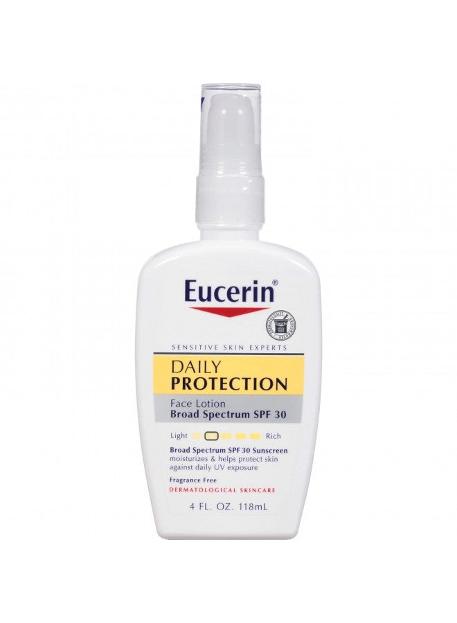 Daily Protection Face Lotion - Broad Spectrum Spf 30 - Moisturizes And Protects Sensitive, Dry Skin - 4 Fl. Oz. Pump Bottle