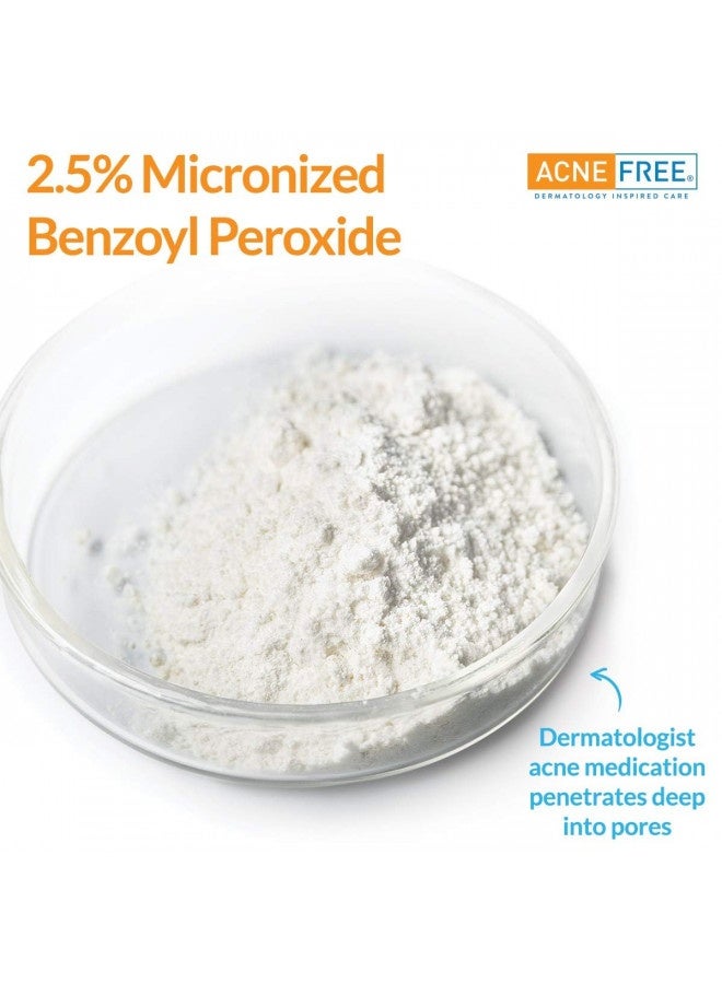 Acne Free Oil-Free Acne Cleanser, Benzoyl Peroxide 2.5% Acne Face Wash With Glycolic Acid To Prevent And Treat Breakouts, 8 Ounce