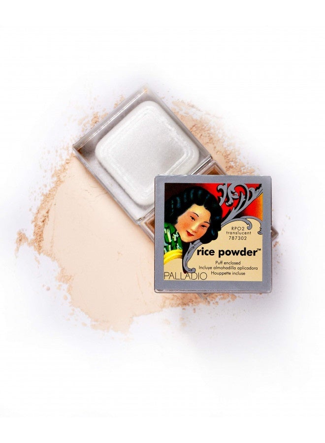 Palladio Rice Powder, Translucent, Loose Setting Powder, Absorbs Oil, Leaves Face Looking And Feeling Smooth, Helps Makeup Last Longer For A Flawless, Fresh Look