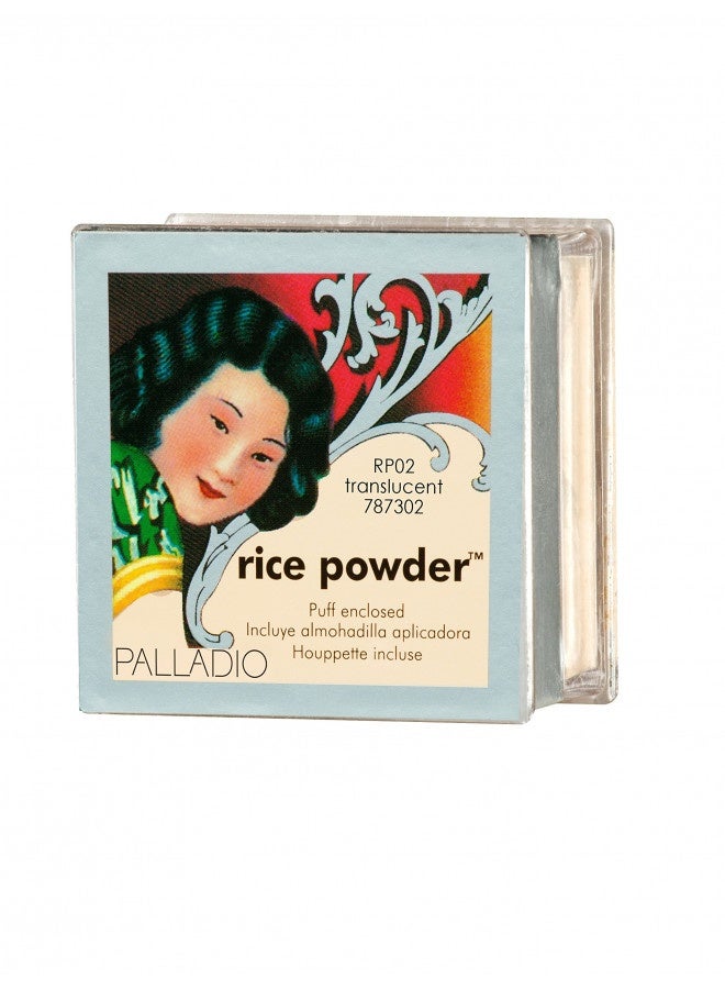 Palladio Rice Powder, Translucent, Loose Setting Powder, Absorbs Oil, Leaves Face Looking And Feeling Smooth, Helps Makeup Last Longer For A Flawless, Fresh Look