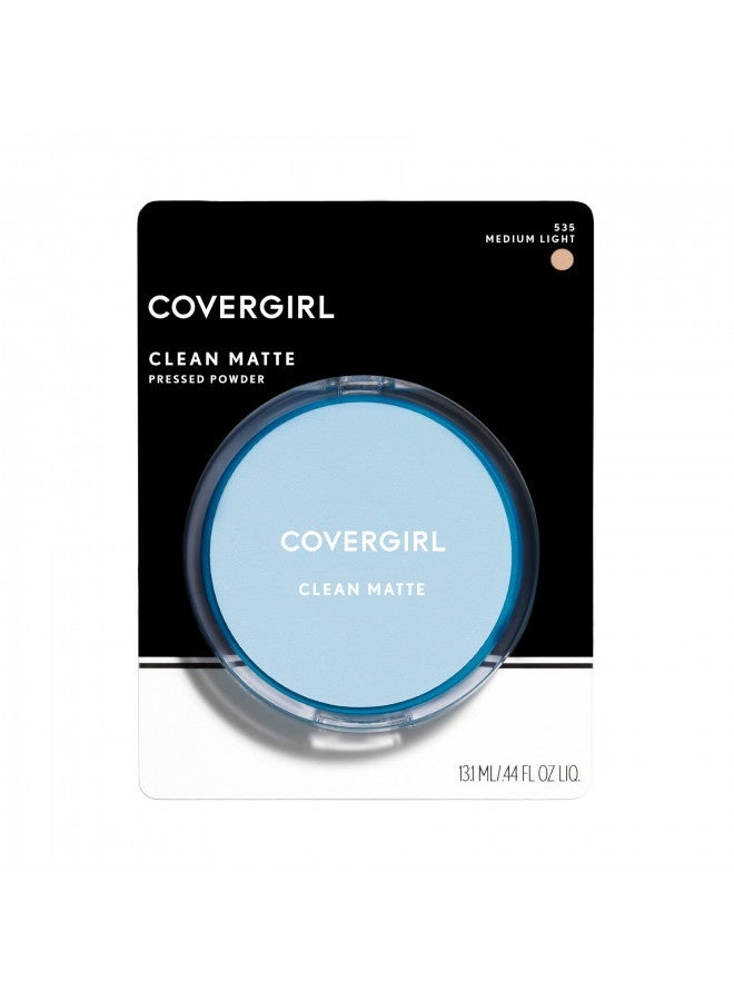 Covergirl Clean Matte Pressed Powder, Medium Light 535, 0.35 Oz, Pack Of 1 (Packaging May Vary)