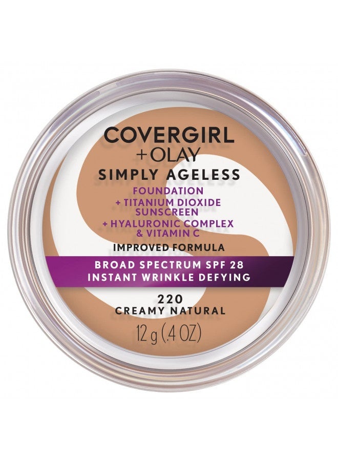 Covergirl And Olay Simply Ageless Instant Wrinkle-Defying Foundation, Creamy Natural 0.44 Fl Oz (Pack Of 1)