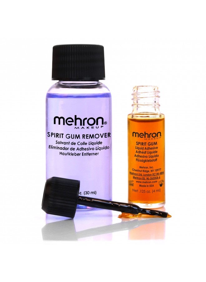 Mehron Makeup Spirit Gum And Remover Combo Kit | Spirit Gum Adhesive And Remover | Professional Cosmetic Glue For Face, Skin, And Body