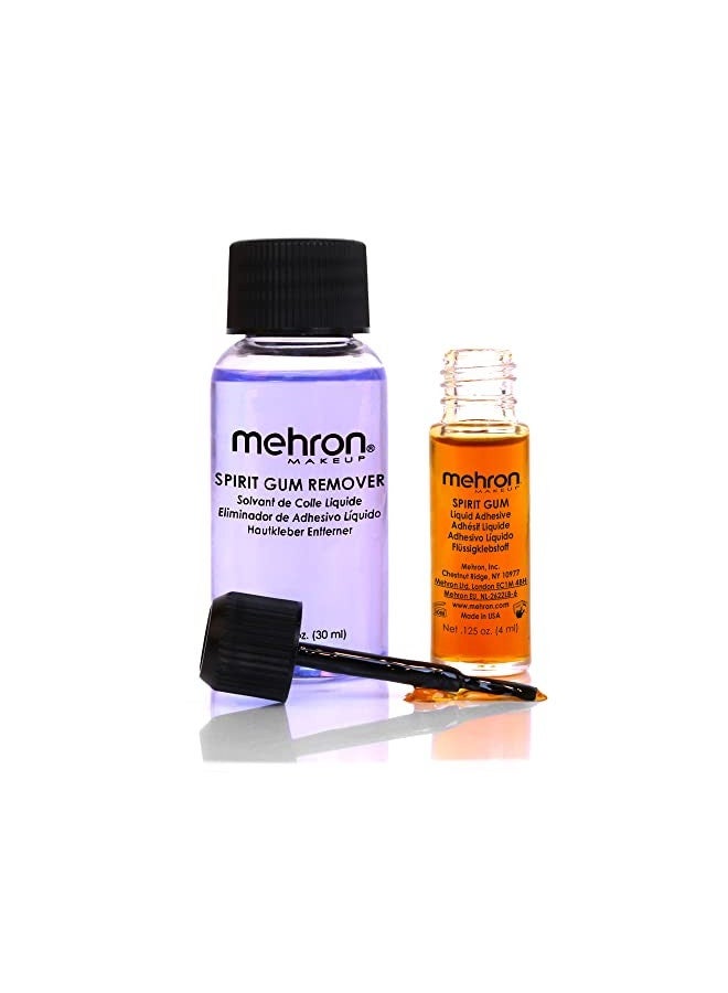 Mehron Makeup Spirit Gum And Remover Combo Kit | Spirit Gum Adhesive And Remover | Professional Cosmetic Glue For Face, Skin, And Body