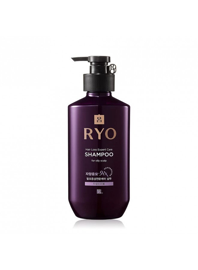 Ryo Hair Loss Care Shampoo For Oily Scalp 400Ml (13.5Oz) Excess Sebum Care, For Smelly And Itchy Scalp, Women And Men Shampoo, Scalp Cleansing, Extra Strength Volumizing, For Thinning Hair