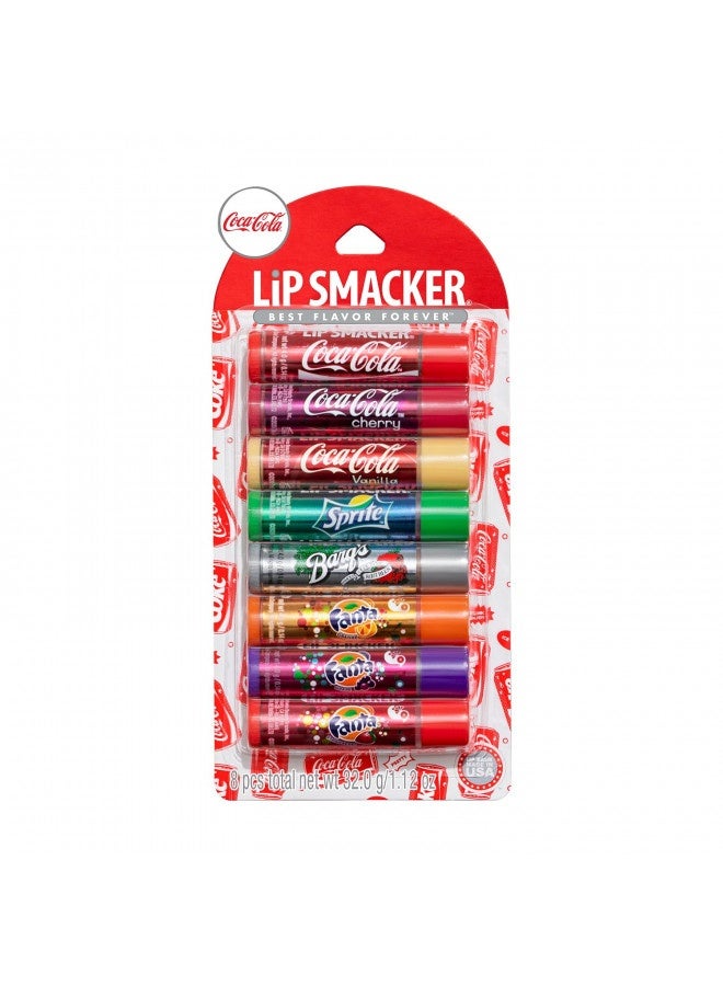 Lip Smacker Coca-Cola Flavored Balm, 8 Count, Flavors Coke, Cherry Vanilla Sprite, Root Beer, Orange Fanta, Grape Strawberry Fanta