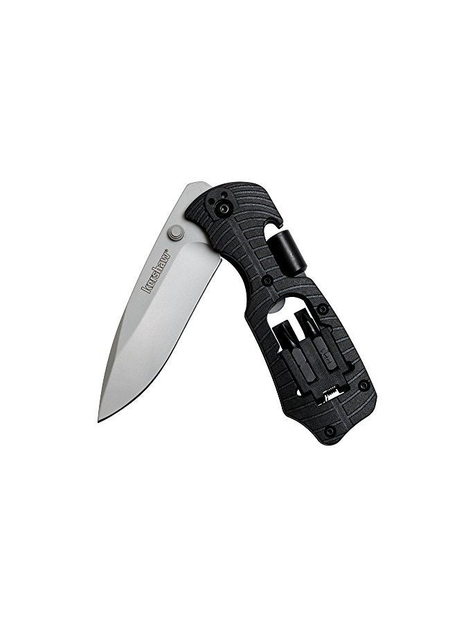 Kershaw Select Fire Multi-Function Pocket Knife, 4-Piece Bit Set And Driver, 3.4