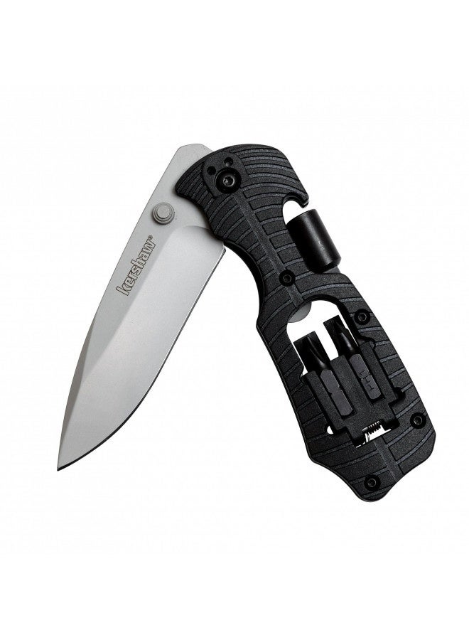 Kershaw Select Fire Multi-Function Pocket Knife, 4-Piece Bit Set And Driver, 3.4