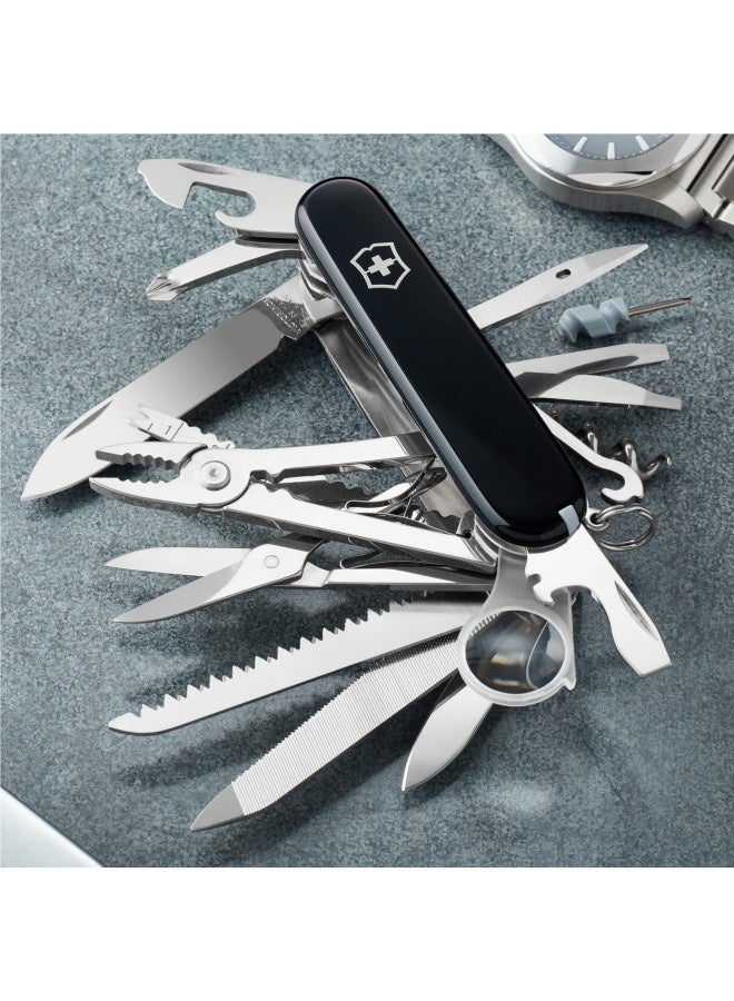 Victorinox Swiss Army Swiss Champ Pocket Knife (Black), 91Mm