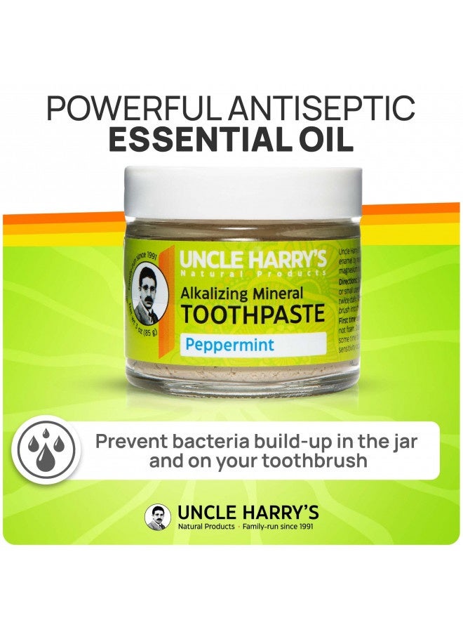 Uncle Harry'S Peppermint Remineralizing Toothpaste | Natural Whitening Toothpaste Freshens Breath And Promotes Enamel | Vegan Fluoride Free Toothpaste