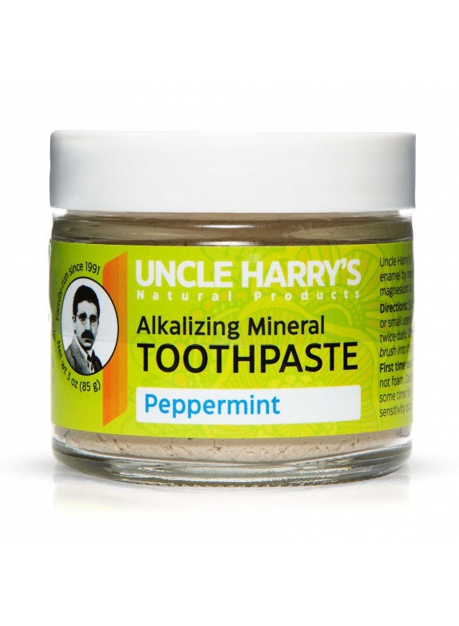Uncle Harry'S Peppermint Remineralizing Toothpaste | Natural Whitening Toothpaste Freshens Breath And Promotes Enamel | Vegan Fluoride Free Toothpaste