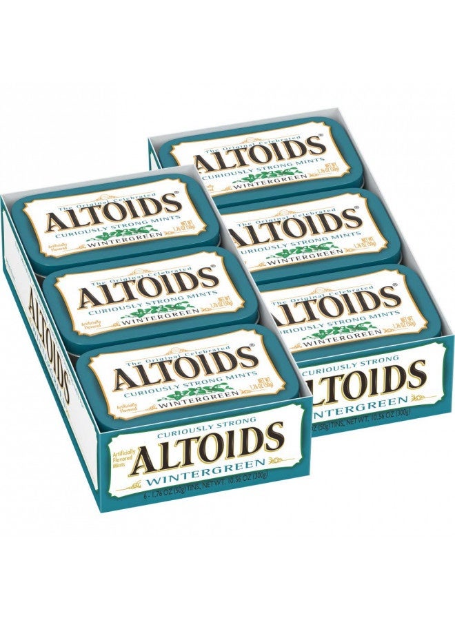 Altoids Classic Wintergreen Breath Mints, 1.76 Ounce - 6 Count (Pack Of 2)