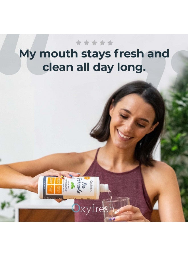 Premium Oxyfresh Pro Formula Fresh Mint Mouthwash – Patented Zinc Mouthwash For All Day Fresh Breath And Healthy Gums – Refreshing And Alcohol Free Mouthwash | 16Oz