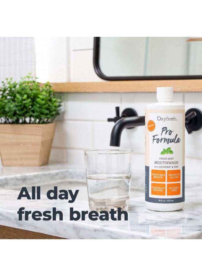 Premium Oxyfresh Pro Formula Fresh Mint Mouthwash – Patented Zinc Mouthwash For All Day Fresh Breath And Healthy Gums – Refreshing And Alcohol Free Mouthwash | 16Oz