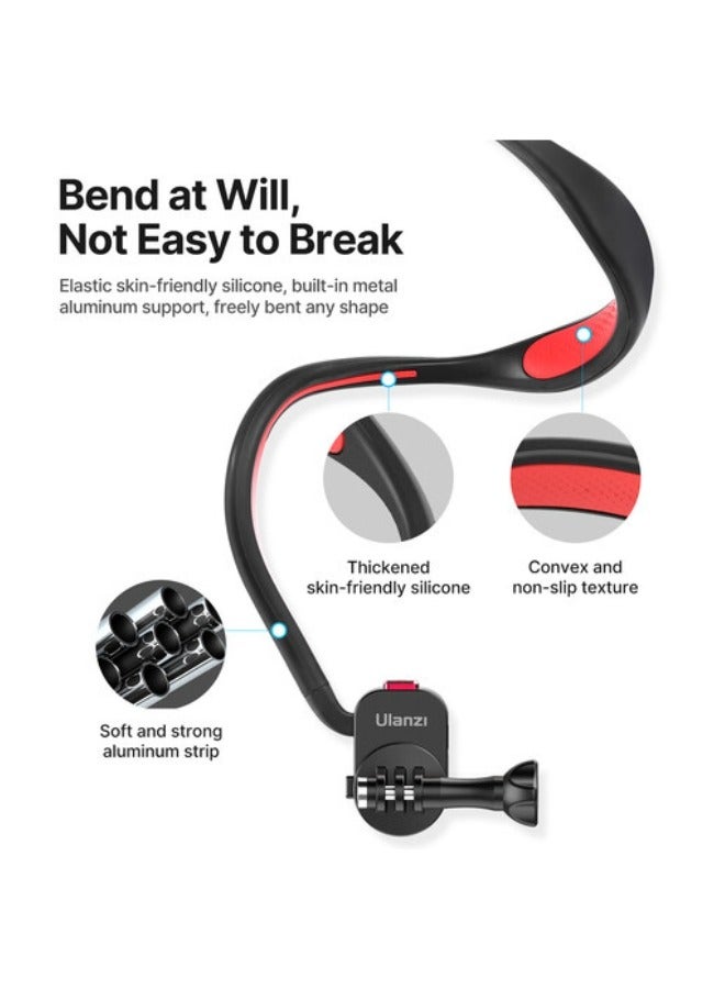 ULANZI Go Quick II Magnetic Neck Holder Mount – Hands-Free Chest-Level POV Camera Mount for GoPro, DJI, Insta360 & Action Cameras – Strong Magnetic Base & Comfortable Strap