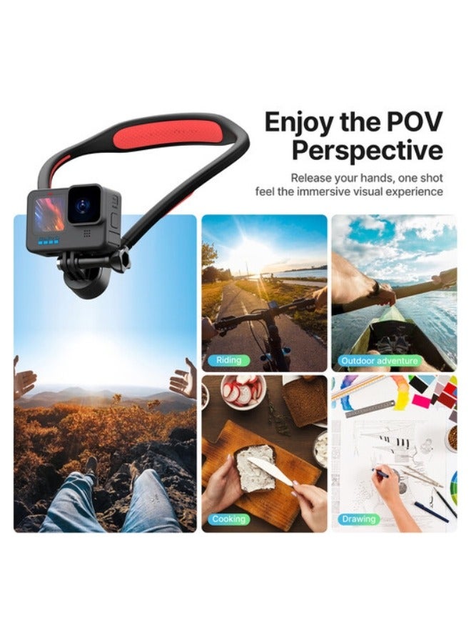 ULANZI Go Quick II Magnetic Neck Holder Mount – Hands-Free Chest-Level POV Camera Mount for GoPro, DJI, Insta360 & Action Cameras – Strong Magnetic Base & Comfortable Strap